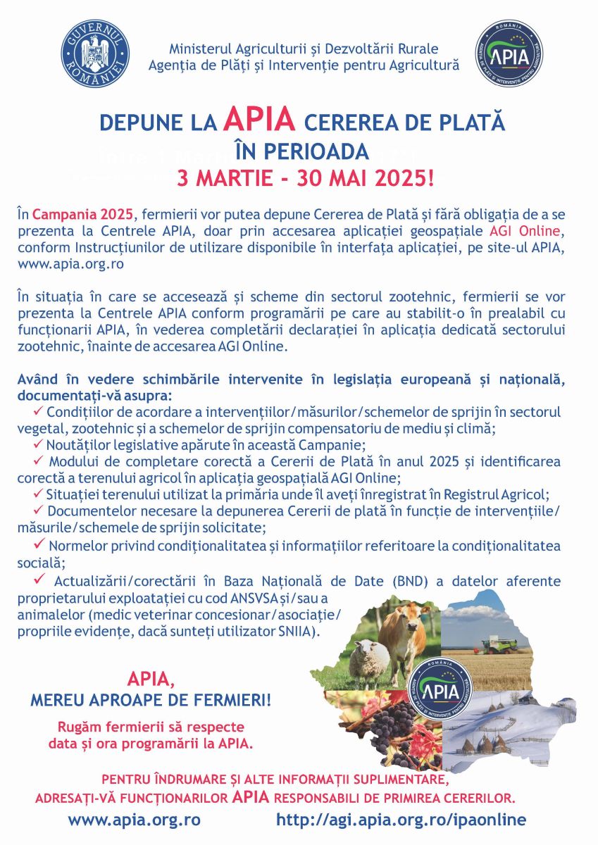 Afis depunere cerere 2025 RO 1